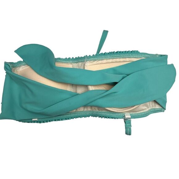 Vintage Be Creative Ruffled Bandeau Bikini Top Size Medium - Picture 7 of 7